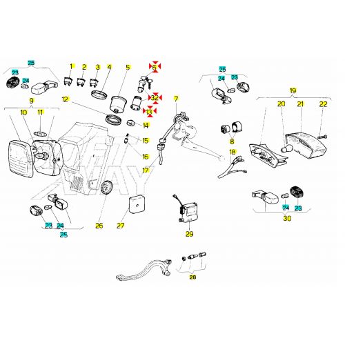 Blocchetto chiave accensione Malaguti...