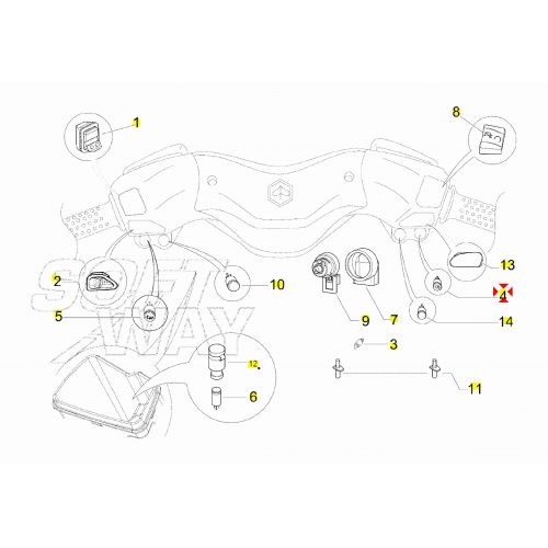 Pulsante avviamento tondo per scooter...