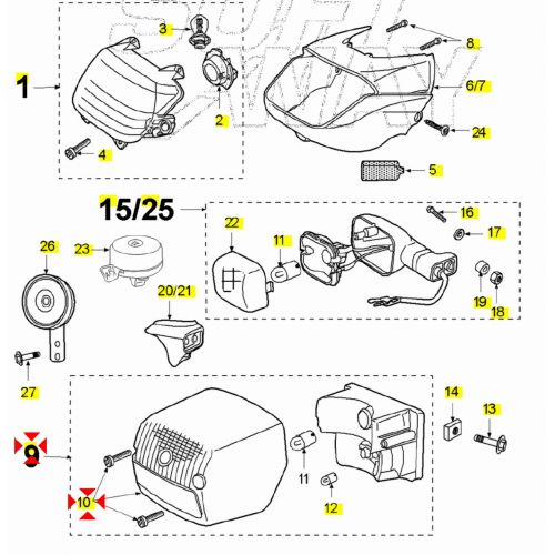 Carcassa fanalino posteriore Peugeot Fox