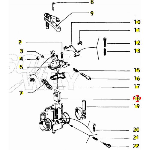 Valvola gas carburatore SHBC 19 -...