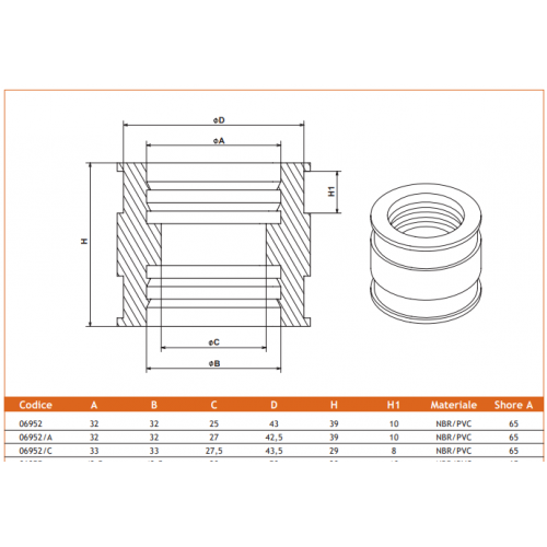 Manicotto aspirazione collettore 32 mm