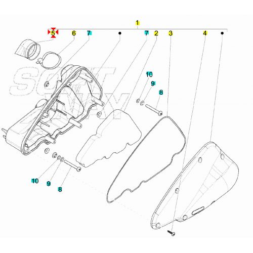 Manicotto scatola filtro aria Piaggio...