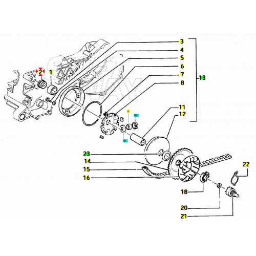 Puleggia dentata scooter Piaggio 50...