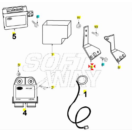 Piastrina supporto centralina Peugeot...