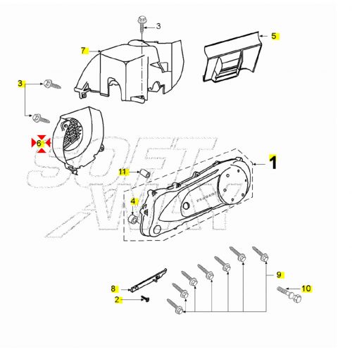 Coperchio copriventola del volano...
