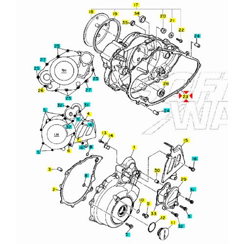 Guarnizione coperchio frizione Yamaha...