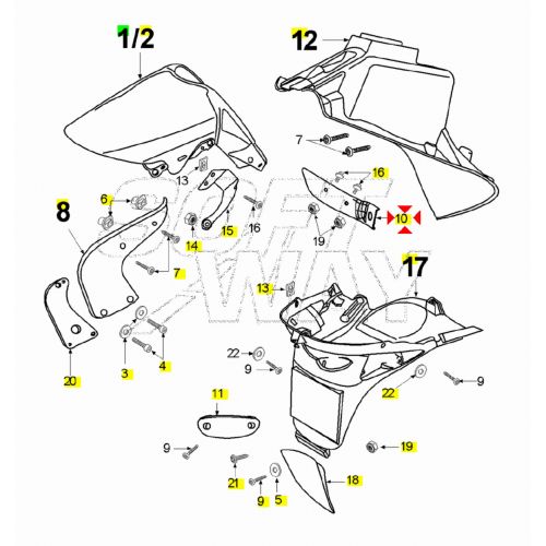 Piastrina destra parafango anteriore...