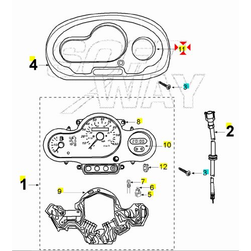 Piastra base contachilometri Peugeot...