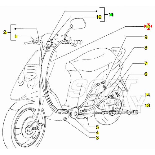 Trasmissione freno posteriore NRG NTT...