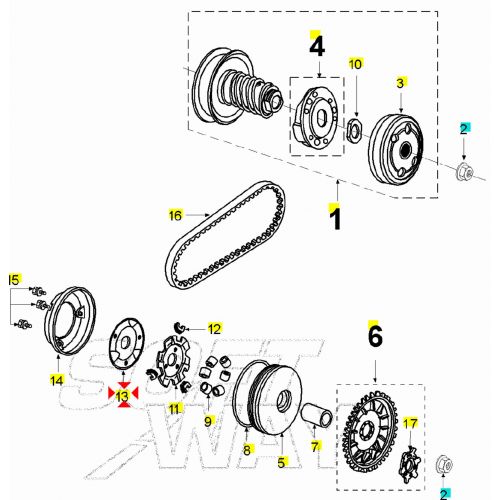 Coperchio rulli variatorescooter...