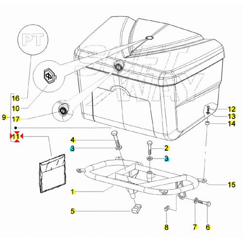 Cavo coperchio baule Piaggio Liberty...