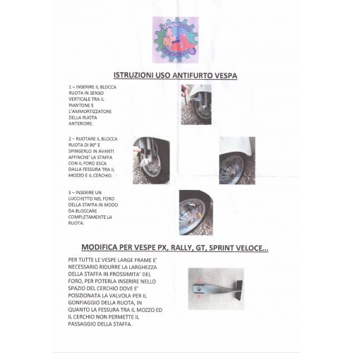 Antifurto blocca ruota Vespa