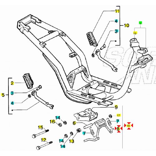Cavalletto centrale Piaggio Free 50