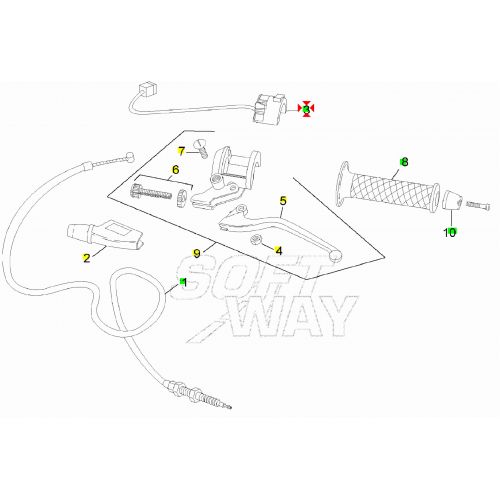 Devio luci sinistro Aprilia RS MX -...