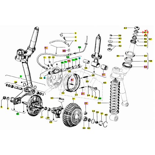 Ghiera forcella anteriore Piaggio Ape...