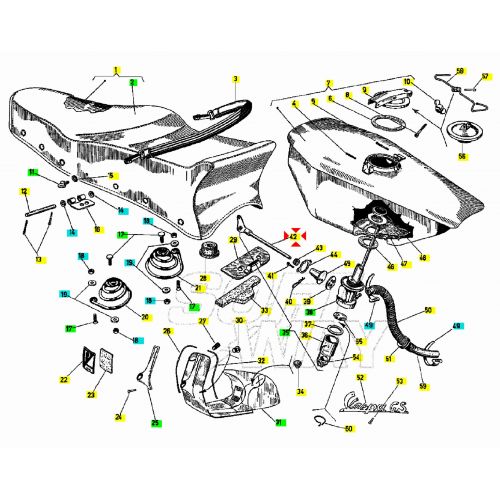 Asta comando rubinetto benzina Vespa...