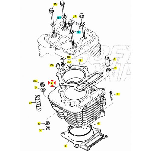 Cilindro Yamaha XT 550 - 5Y1113100000