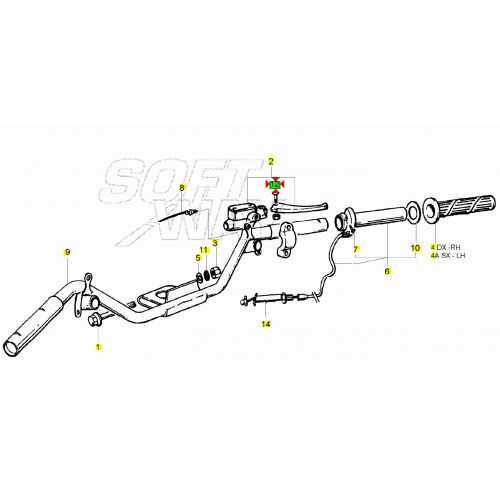 Leva freno per scooter Piaggio Zip...