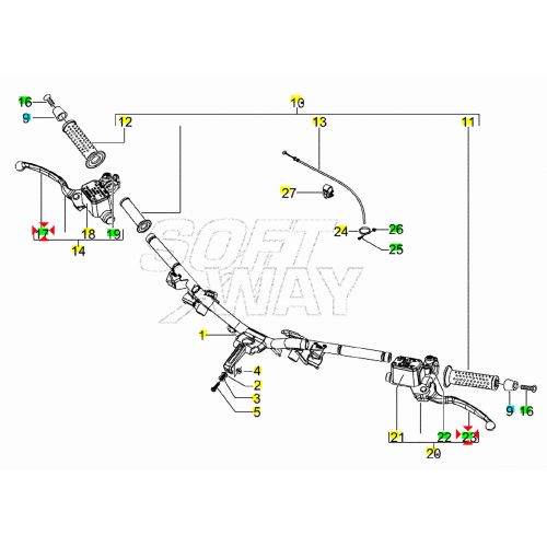 Leva freno destra sinistra Piaggio...