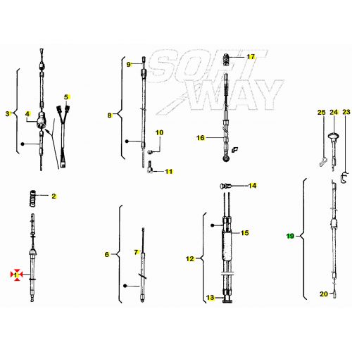 Trasmissione freno anteriore Vespa PX...