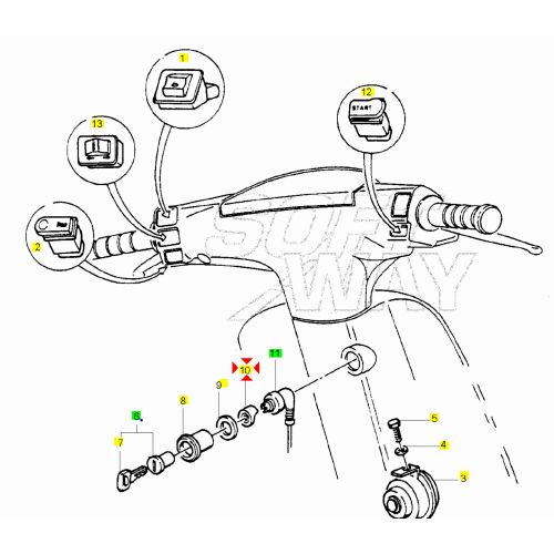 Blocco serratura Piaggio Zip - 259421