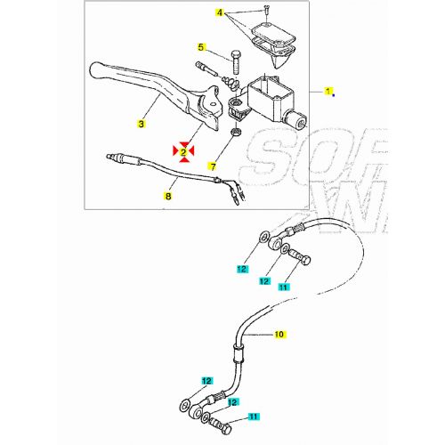 Leva freno Yamaha Aerox - 5BRH39120100