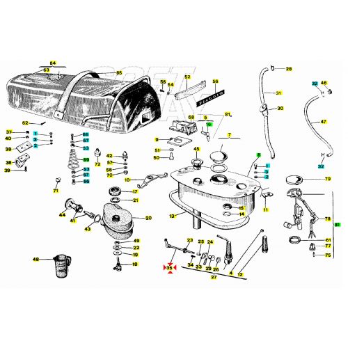 Asta rubinetto benzina Vespa PX - 103202