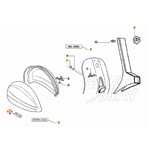 Targhetta cofano laterale Vepsa PX 125