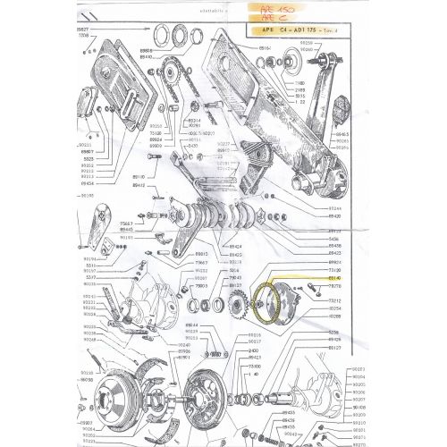 Guarnizione coperchio posteriore Ape...