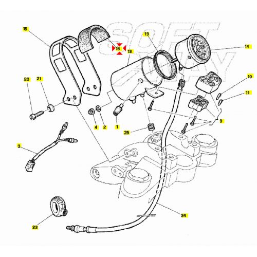 Gomma supporto contachilometri Cagiva...