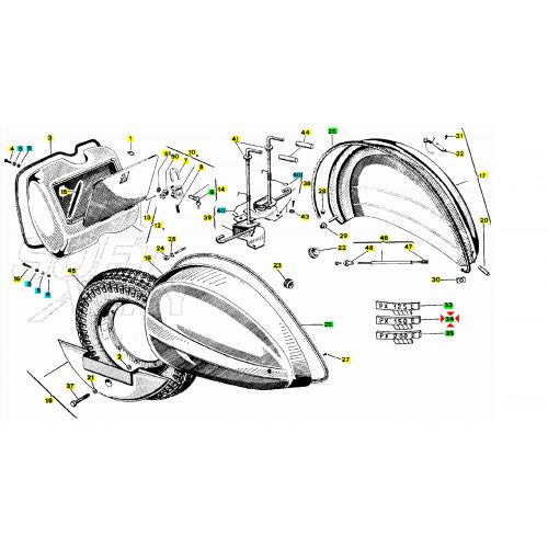 Targhetta cofano laterale Vespa PXE...