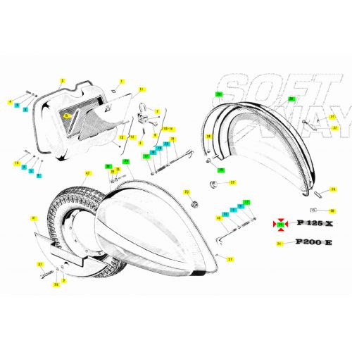 Emblema alluminio Vespa PXE 150