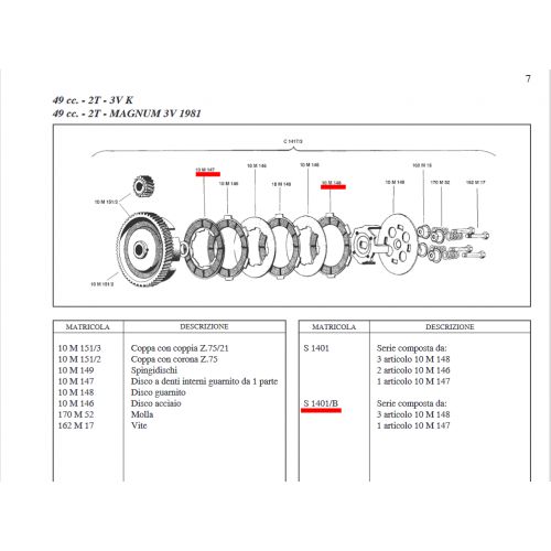 Serie dischi frizione Benelli 48...