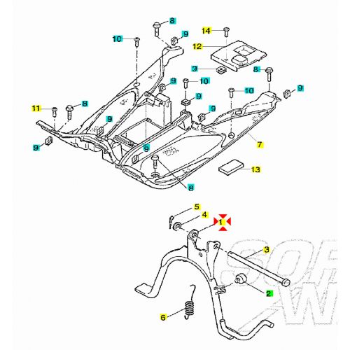 Cavalletto centrale Yamaha Aerox e...