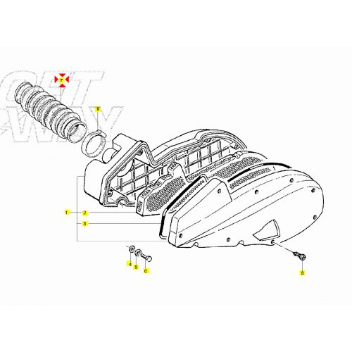 Soffietto filtro aria Piaggio Skipper...