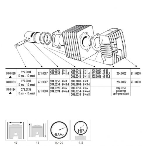 Cilindro Polini da 43 SI Bravo Gilera...