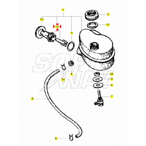 Bicchiere spia olio Piaggio Vespa PX