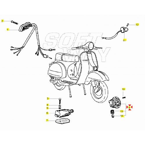 Clacson Ape 50 e Vespa PX 12 Volt CC