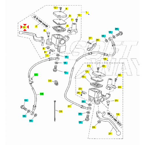 Leva destra scooter Yamaha X Max MBK...