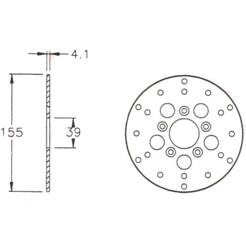 Disco freno scooter da 155 a 5 fori