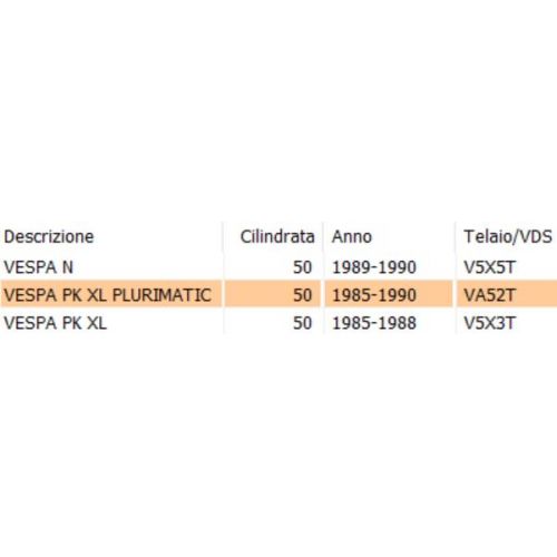 Targhetta bauletto Vespa PK 50 XL