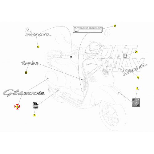 Emblema Vespa Gts300ie - 656238