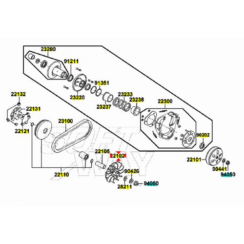 Puleggia primaria fissa Kymco Agility...