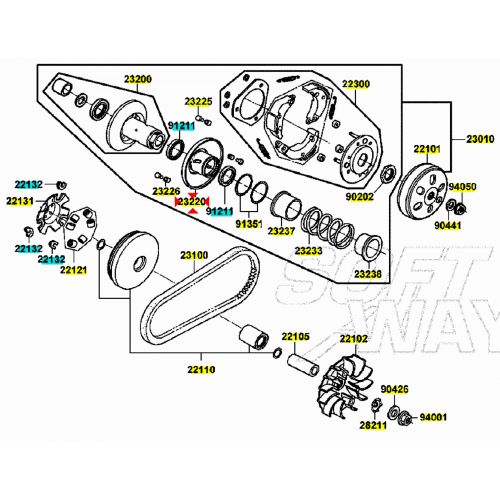 Semipuleggia condotta mobile scooter...