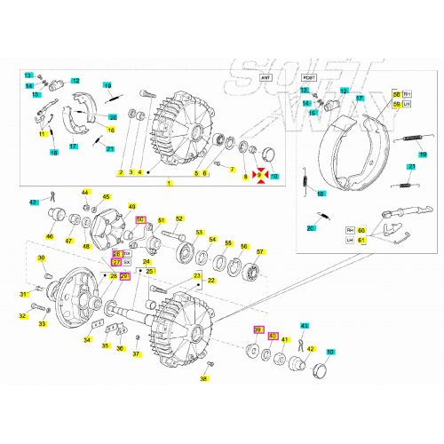 Dado ruota posteriore Ape Vespa Zip...