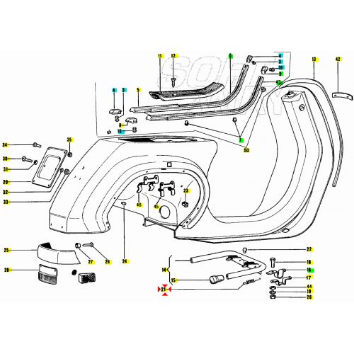 Molla cavalletto centrale Vespa PK XL...