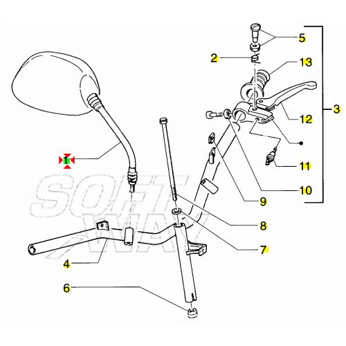 Specchio retrovisore Piaggio NRG Zip...