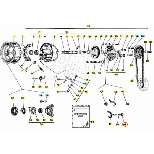Puntalino mozzo ruota posteriore Ciao...