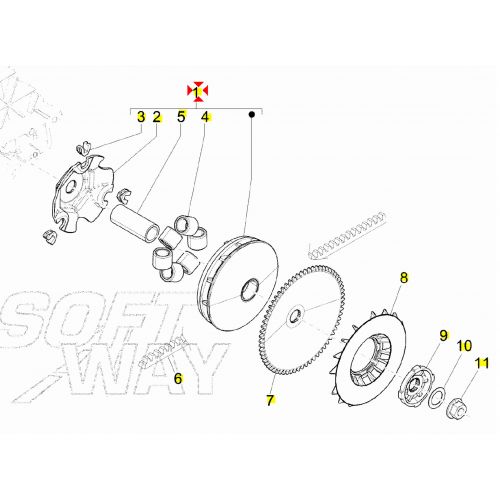 Variatore scooter Piaggio 50 Liberty...