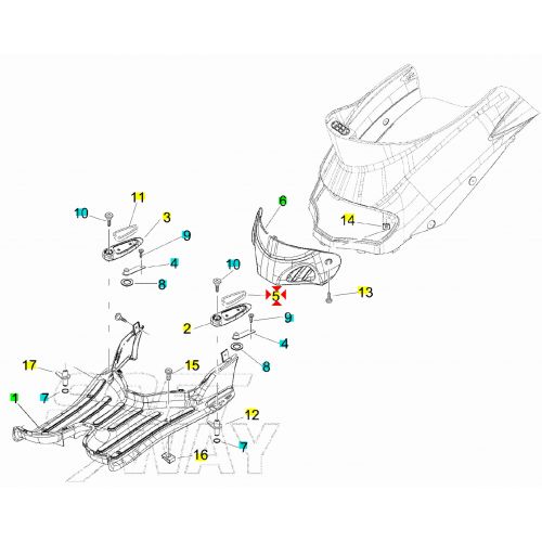 Gommino poggiapiedi sinistro Piaggio...